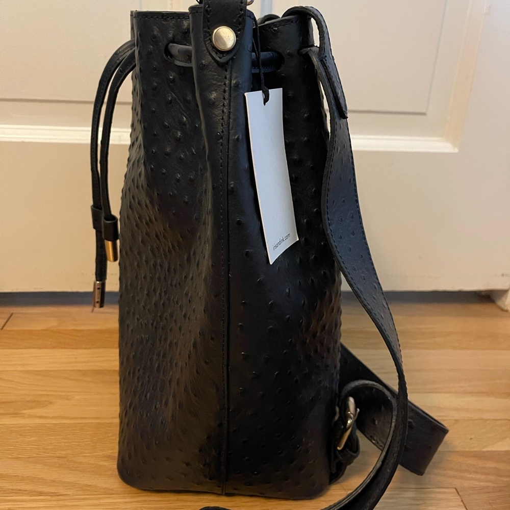Women's Navy Drawstring Backpack - Picture 5 of 7